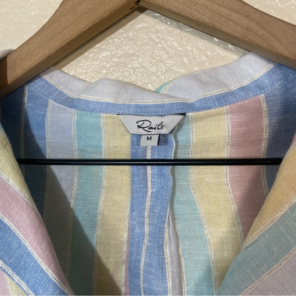 Rails Zuma Jubilee Stripe Short Sleeve Top Womens Medium Pastel Rainbow Striped - Picture 4 of 6